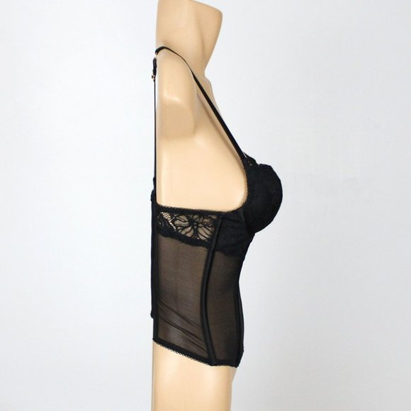 La Senza Bustier Small Black Padded Boned Padded Push-Up Underwire Bra B47 - Picture 6 of 14